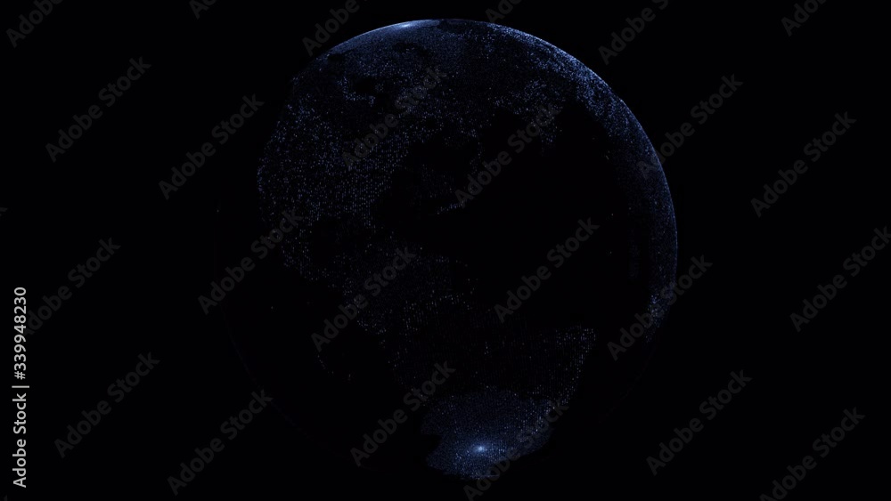 Aufkleber technology planet on space.digital technology earth.global rotating animation future technology conc