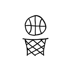 basketball doodle icon