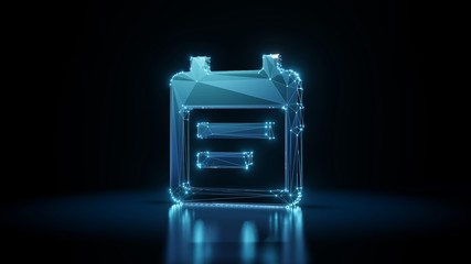 3d rendering wireframe neon glowing symbol of calendar on black background with reflection © Destrosvet