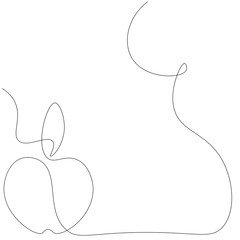 Apple one line drawing. Vector illustration