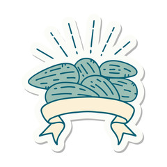sticker of tattoo style almonds