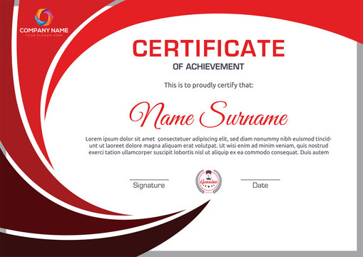 Certificate trendy vector design and Creative multipurpose professional certificate - Powered by Adobe