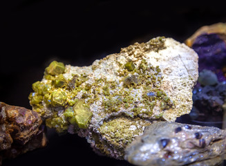 Natural raw gem, large grossular crystals