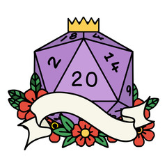 natural twenty D20 dice roll illustration