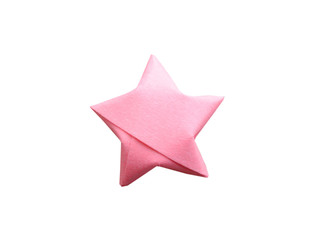 pink paper star isolated white
