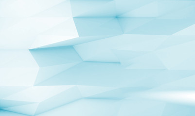 Abstract blue chaotic polygonal  pattern. Minimal 3d