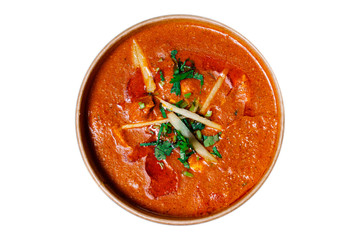 Indian Food. Indian chicken jalfrezi curry in balti dish