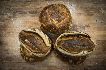 homemade bread from the top