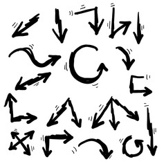 doodle arrow collection icon illustration hand drawn style
