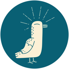 icon of tattoo style seagull bird