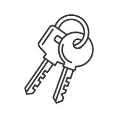 Keys Icon on White Background. Line Style Vector