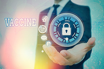 Word writing text Vaccine. Business photo showcasing preparation of killed microorganisms or living...