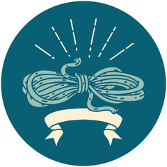 Fototapeta premium icon of tattoo style wound rope