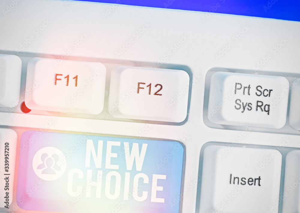 Poster word writing text new choice. business photo showcasing having lot of options and adding another one