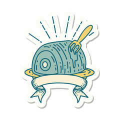 sticker of tattoo style roast beef