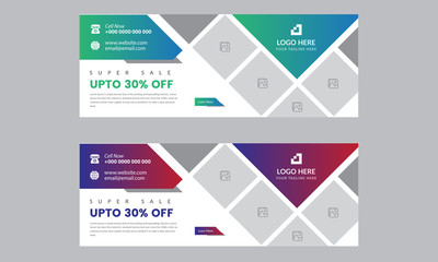 Colorful business facebook cover design  - obrazy, fototapety, plakaty
