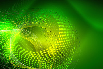 Obraz premium Abstract particles, wave background, neon motion techno design