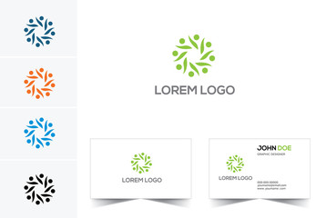 Medical, health, yoga logo business card design.