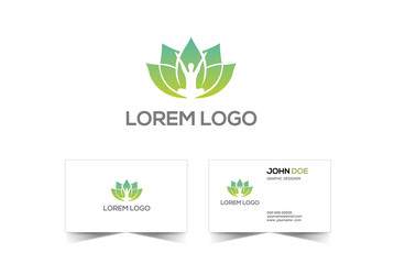 Medical, health, yoga logo business card design.