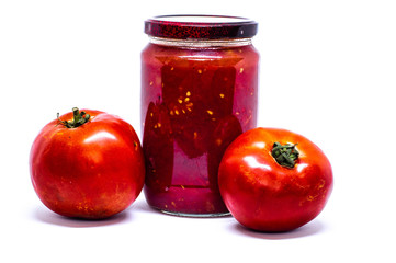 Tomato Pure on White Background