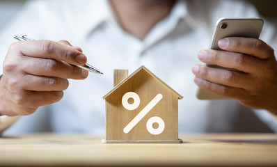Property interest rate,finance loan increase.investment planning.business real estate.profit of...