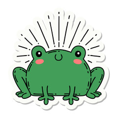 sticker of tattoo style happy frog