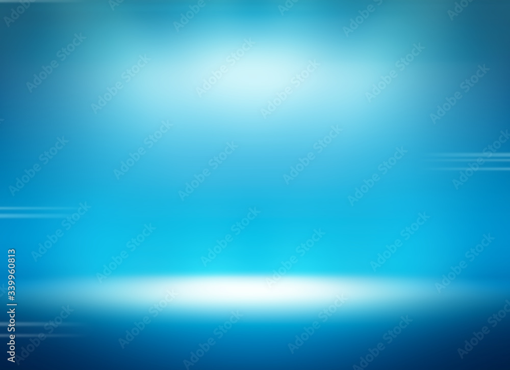 Poster blue abstract background blurred. empty white light gradient studio room. used for background and di