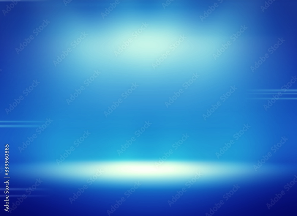 Poster blue abstract background blurred. empty white light gradient studio room. used for background and di
