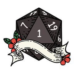 natural one d20 dice roll illustration
