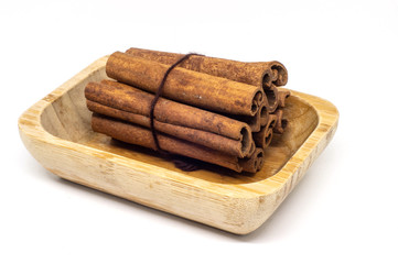Cinnamon Sticks in White Background
