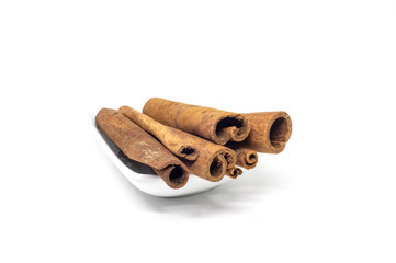 Cinnamon Sticks in White Background