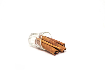Cinnamon Sticks in White Background