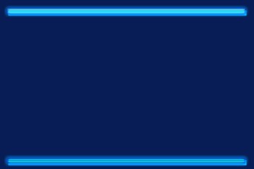 Fototapeta premium Blue background with neon horizontal lines.