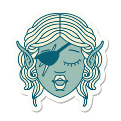 elf rogue character face sticker