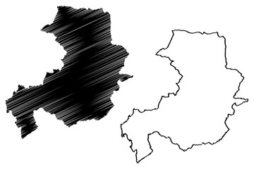Aix-en-Provence City (French Republic, France) map vector illustration, scribble sketch City of Aix en Provence map