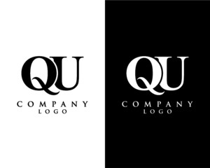 initial QU, UQ modern logo design with Black and white background. vector logo for business and company identity