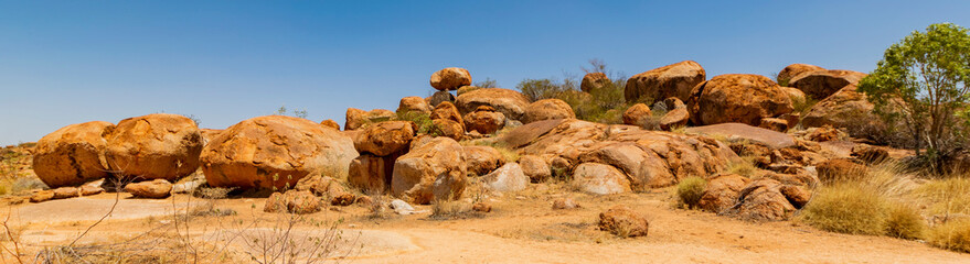 Karlu Karlu/Devils Marbles Conservation Reserve landscape. Large granitic boulders, significant...