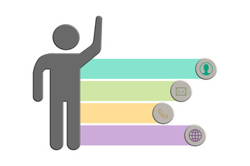 man holding a coin , business icon ,banner