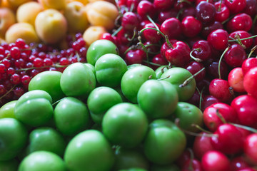 Assorted fresh bright and juicy berries