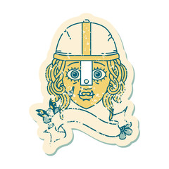 orc fighter character face illustration