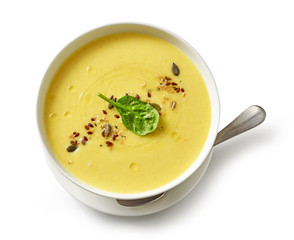 bowl of vegetable cream soup