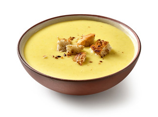 bowl of vegetable cream soup