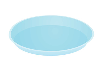 Blue plastic plate. vector illustration