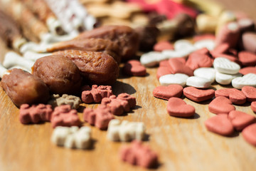 Dog tasty colored biscuits, snacks for dogs 