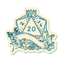 natural twenty D20 dice roll illustration