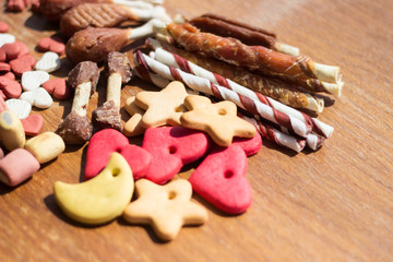 Dog tasty colored biscuits, snacks for dogs 