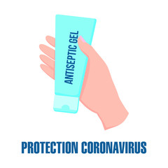 Hands with antibacterial hand gel over white background. Alcohol gel.  Alcohol rub sanitizers against bacteria, virus. Coronavirus pandemic. Hygiene product. Covid-19 spread prevention. Wash hands.