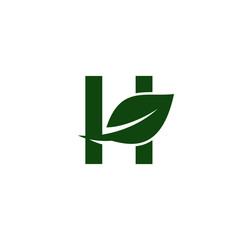Logo design initial leaf nature