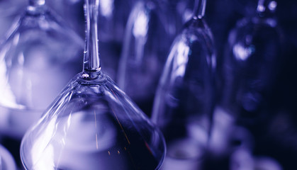 vermouth glasses. Night photo for banner closeup