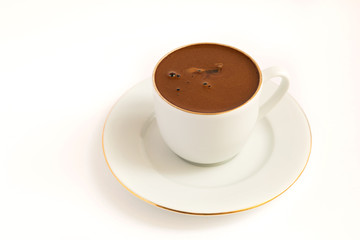 Turkish coffee on white background